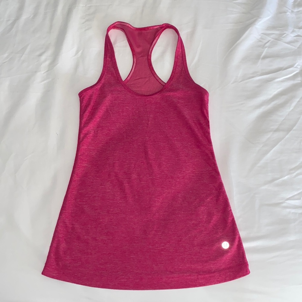 pink mesh back lululemon tank size 4